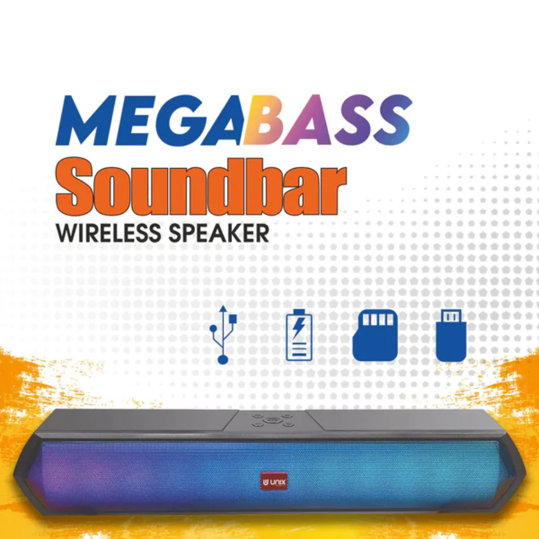 Bat - 021 Megabass Soundbar Wireless Speaker - High-Fidelity Audio & RGB Lighting - Image 4
