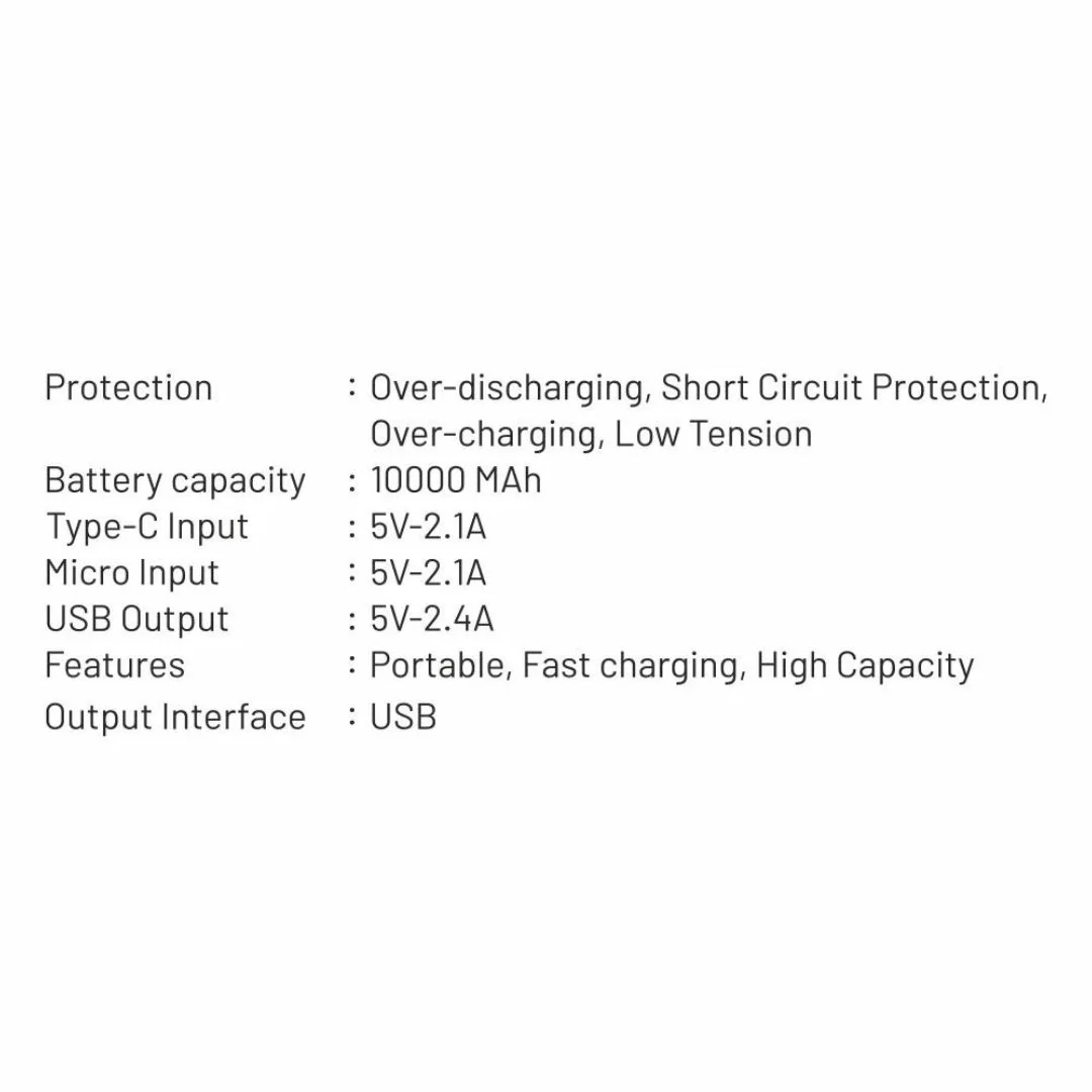 PB-01, 10000 MAH Power Bank, Digital Display, Quick Charge - Image 3