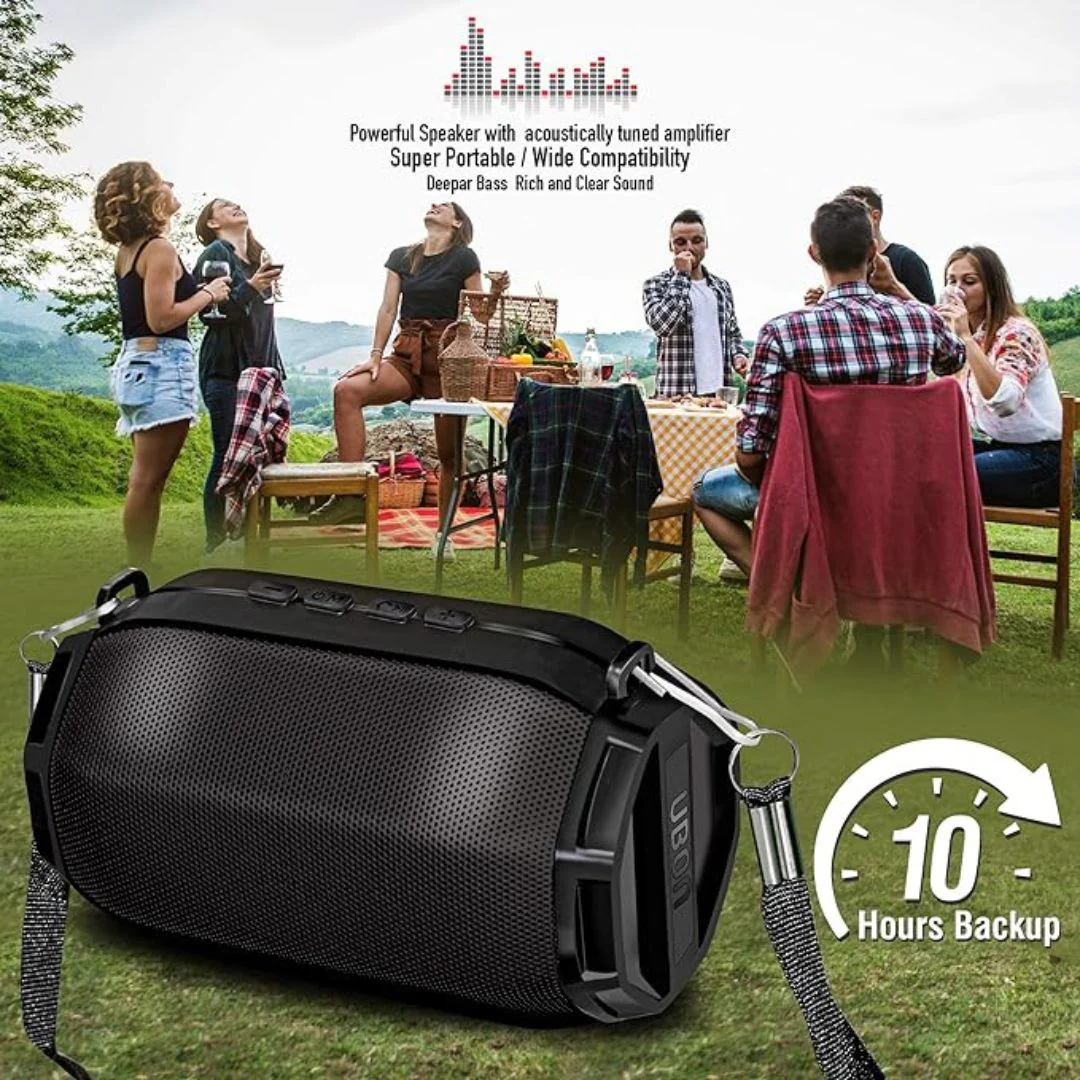 UBON SP-43 TWS Lightup 5W Bluetooth Speaker (Black, Stereo Channel) - Image 4